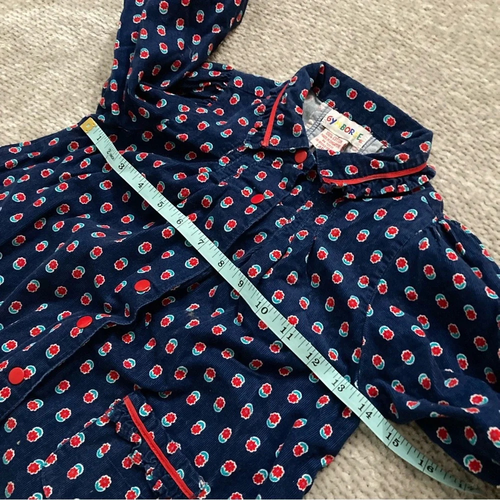 Vintage Gymboree Floral Corduroy‎ Shirt Large Long Sleeve Blouse Cottagecore